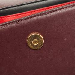 مملوكة مسبقًا Valentino Supervee Small Burgundy Leather Shoulder Bag