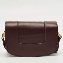 مملوكة مسبقًا Valentino Supervee Small Burgundy Leather Shoulder Bag