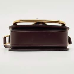مملوكة مسبقًا Valentino Supervee Small Burgundy Leather Shoulder Bag