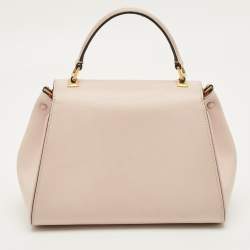 Pre Owned حقيبة فالنتينو ألكوف روكستد جلد وردي صغيرة بمقبض علوي