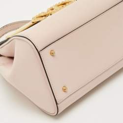 Pre Owned حقيبة فالنتينو ألكوف روكستد جلد وردي صغيرة بمقبض علوي