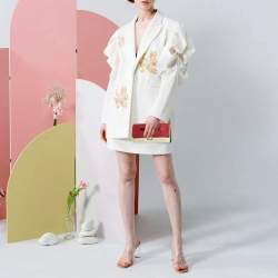 Pre Owned Valentino Mime Tricolor Leather Clutch