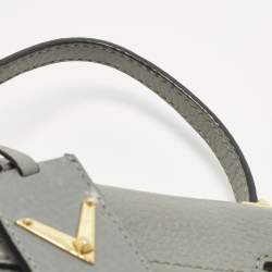 Pre Owned Valentino My Rockstud Mini Grey Leather Top Handle Bag