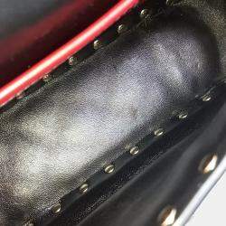 Pre Owned Valentino Black Leather Rockstud Spike Chain Bag Small