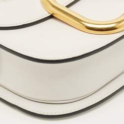 Pre Owned Valentino Supervee White Leather Shoulder Bag