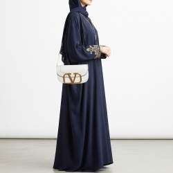 Pre Owned Valentino Supervee White Leather Shoulder Bag