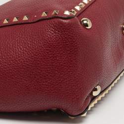 مملوكة مسبقًا Valentino Rockstud Trapeze Medium Red Leather Tote