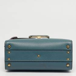 Pre Owned Valentino VSling Small Bleu Leather Top Handle Bag