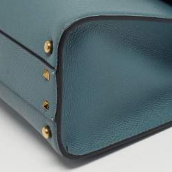 Pre Owned Valentino VSling Small Bleu Leather Top Handle Bag