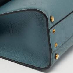 Pre Owned Valentino VSling Small Bleu Leather Top Handle Bag