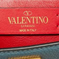 Pre Owned Valentino VSling Small Bleu Leather Top Handle Bag