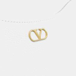 Pre Owned حقيبة هوبو فالتنينو ميني جلد أبيض V ل�وجو