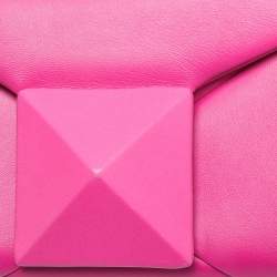 Pre Owned حقيبة فالنتينو وردية جلد ذات يد علوية بوان ستاد