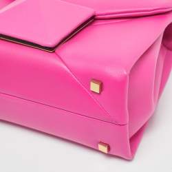 Pre Owned حقيبة فالنتينو وردية جلد ذات يد علوية بوان ستاد