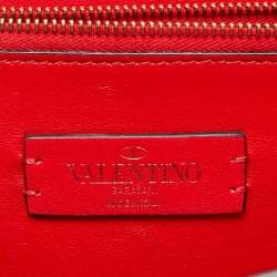 Pre Owned حقيبة كتف فالنتينو جلد أسود بإبزيم سلسلة كبير 