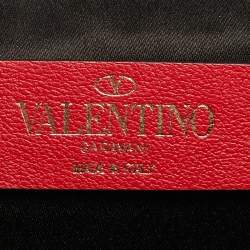 مملوكة مسبقًا Valentino Black/White Leather VLOGO Inlay Chain Crossbody Bag