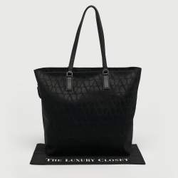 مملوكة مسبقًا حقيبة يد توتس فالنتينو أيقونوغراف قماش وجلد أسود