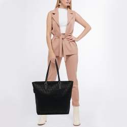 مملوكة مسبقًا حقيبة يد توتس فالنتينو أيقونوغراف قماش وجلد أسود