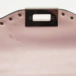 Pre Owned Valentino Rockstud Kimono 1997 Pink Leather Top Handle Bag