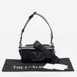 مملوكة مسبقًا Valentino Loco Black Small Leather Shoulder Bag