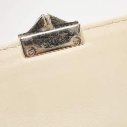 مملوكة مسبقًا Valentino Neon Yellow/Cream Leather Medium Rockstud Glam Lock Flap Bag