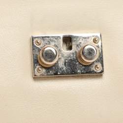 مملوكة مسبقًا Valentino Neon Yellow/Cream Leather Medium Rockstud Glam Lock Flap Bag