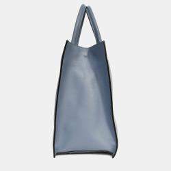 مملوكة مسبقًا Valentino Blue Smooth Leather 'V' Logo Tote