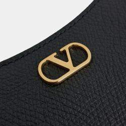 مملوكة مسبقًا حقيبة هوبو فالنتينو مصغرة جلد أسود بشعار V