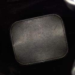Pre Owned Valentino Black Leather V-Logo Signature Bucket Bag