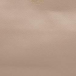 Pre Owned Valentino Rockstud Beige Leather Shopper Tote