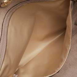Pre Owned Valentino Rockstud Beige Leather Shopper Tote