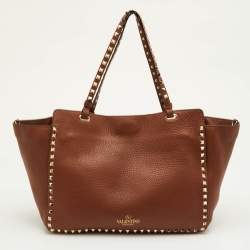 مملوكة مسبقًا حقيبة يد فالنتينو جلد بني متوسط روكستد ترابيز