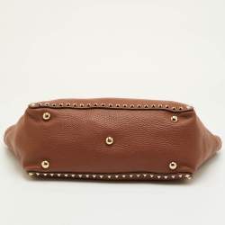 مملوكة مسبقًا حقيبة يد فالنتينو جلد بني متوسط روكستد ترابيز