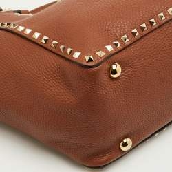 مملوكة مسبقًا حقيبة يد فالنتينو جلد بني متوسط روكستد ترابيز