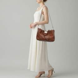 مملوكة مسبقًا حقيبة يد فالنتينو جلد بني متوسط روكستد ترابيز