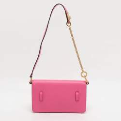 Pre Owned Valentino VLogo Pink Leather Convertible Shoulder Bag