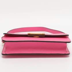 Pre Owned Valentino VLogo Pink Leather Convertible Shoulder Bag