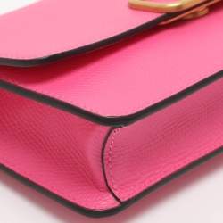 Pre Owned Valentino VLogo Pink Leather Convertible Shoulder Bag