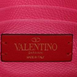 Pre Owned Valentino VLogo Pink Leather Convertible Shoulder Bag