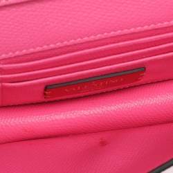 Pre Owned Valentino VLogo Pink Leather Convertible Shoulder Bag