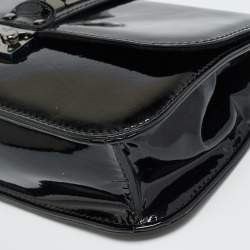 Pre Owned حقيبة فلانتينو غلايم لوك متوسطة جلد برّاق أسود بحليّ روكستد