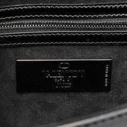 Pre Owned حقيبة فلانتينو غلايم لوك متوسطة جلد برّاق أسود بحليّ روكستد