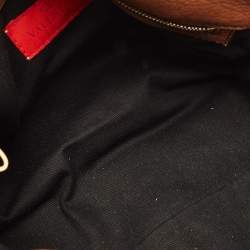 Pre Owned Valentino Crystal Catch Brown Leather Studded Pearl Satchel