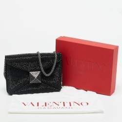 مملوكة مسبقًا Valentino Crystal Embellished One Stud Suede Shoulder Bag