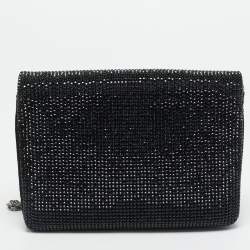 مملوكة مسبقًا Valentino Crystal Embellished One Stud Suede Shoulder Bag