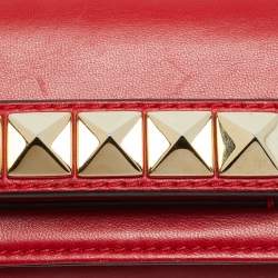 Pre Owned Valentino Va Va Voom Mini Red Leather Chain Clutch