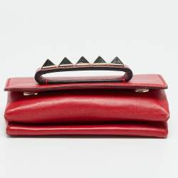 Pre Owned Valentino Va Va Voom Mini Red Leather Chain Clutch