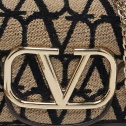 Pre Owned حقيبة فالنتينو لوكو أيدوغراف تويل ثلاثية الألوان صغيرة