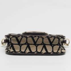 Pre Owned حقيبة فالنتينو لوكو أيدوغراف تويل ثلاثية الألوان صغيرة