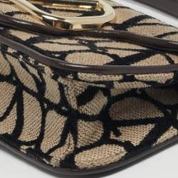 Pre Owned حقيبة فالنتينو لوكو أيدوغراف تويل ثلاثية الألوان صغيرة